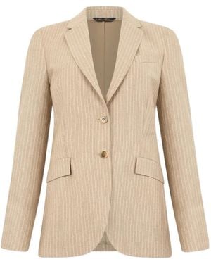 Brooks Brothers Striped-Pattern Virgin-Wool Blazer - Natural
