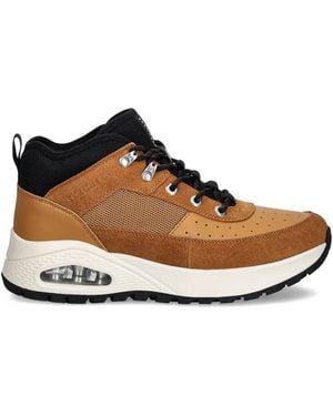 Skechers Uno Rugged Perforated Panelled Trainers - Brown