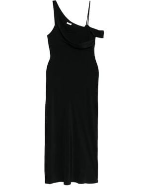 St. Agni Drapiertes Seidenkleid - Schwarz