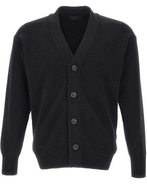 Gran Sasso V-Neck Wool Cardigan - Blue