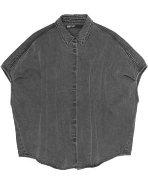 Bimba Y Lola Buttoned Short-Sleeve Shirt - Grey