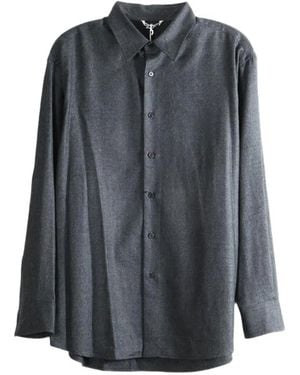 AURALEE Button-Down Long-Sleeve Shirt - Grey