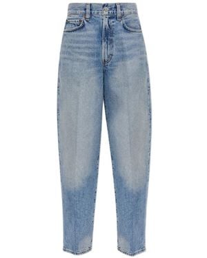Agolde Faded-Effect Tapered-Leg Jeans - Blue