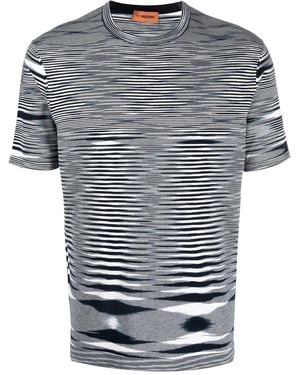 Missoni Geometric-Print Cotton T-Shirt - Grey