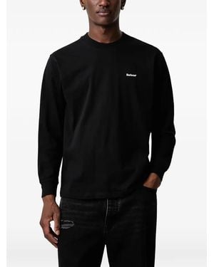 Barbour Logo-Embroidered Long-Sleeve Sweatshirt - Black