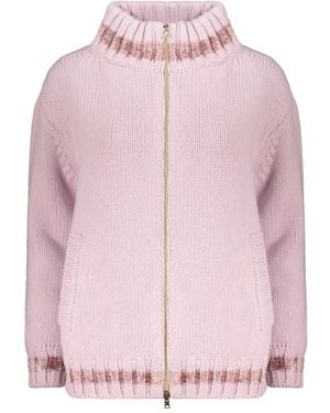 Herno Cardigan Côtelé À Col Montant - Rose