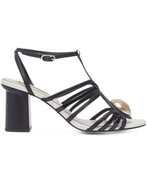 Liu Jo Logo-Plaque Caged Sandals - White