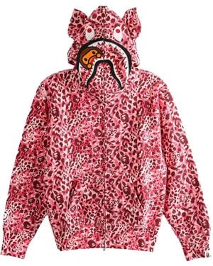 A Bathing Ape Shark Hooded Sweatshirt - Red