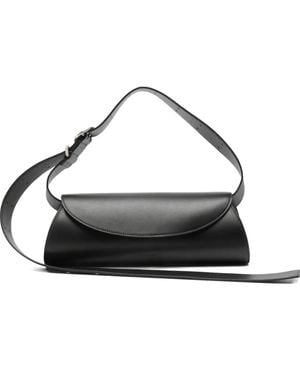 Jil Sander Cannolo レザーショルダーバッグ S - ブラック