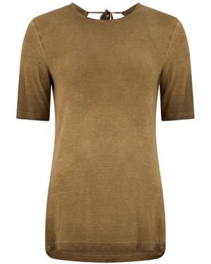 Uma Wang Cowl-Back Tie-Fastening T-Shirt - Green
