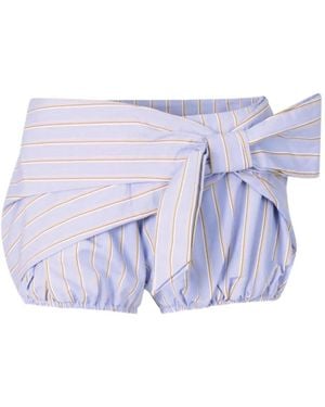 Rabanne Short En Coton À Coupe Courte - Bleu