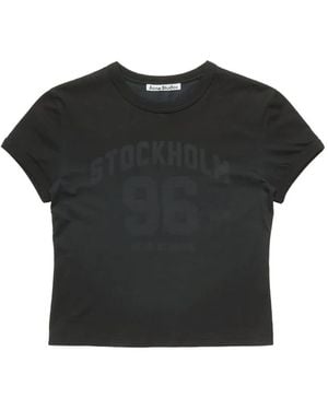 Acne Studios Logo-Print Short-Sleeve T-Shirt - Black