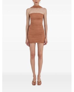 Maygel Coronel Gaita Ruched Halterneck Mini Dress - White