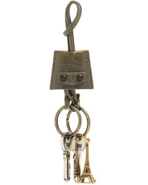 Balenciaga Leather Eiffel Tower Keyring - Metallic