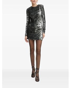 Bardot Zebra-Print Sequin-Embellished Mini Dress - Black