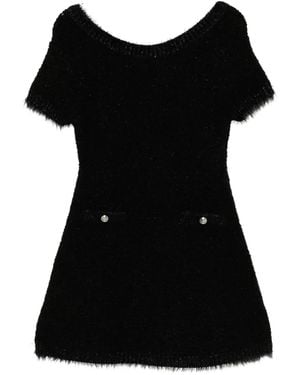 Juun.J Logo-Patched Knit Dress - Black