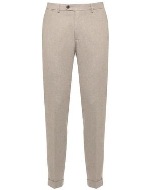 Devore Turn-Up Cuff Trousers - Grey