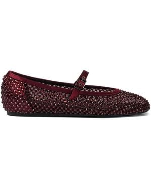 Le Silla Embellished Satin Ballet Flats - Brown