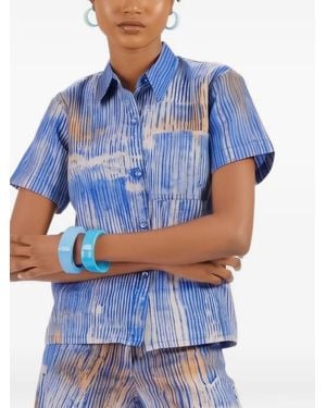 Busayo NYC Boye Short-Sleeve Shirt - Blue