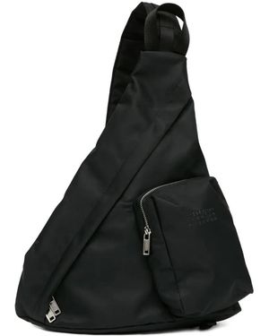 MM6 by Maison Margiela Sac À Bandoulière Zippé Asymétrique - Noir