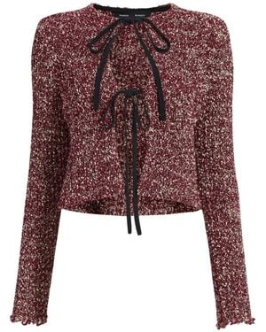 Proenza Schouler Colette Ruffled Tie Cardigan - Red