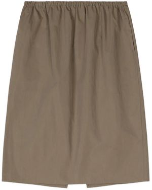Stylein Sorrel Elasticated-Waistband Midi Skirt - Brown