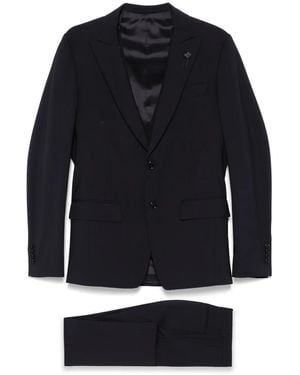 Lardini Brooch-Detail Suit - Blue