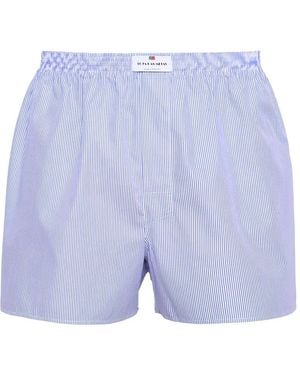 LOJA DAS MEIAS Vertical-Stripe Boxer Shorts - Blue