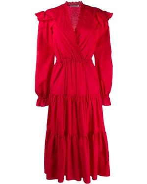 Philosophy Di Lorenzo Serafini Embroidered V-Neck Tiered Dress