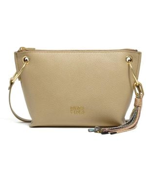 Bimba Y Lola Medium Trapezium Leren Crossbodytas - Naturel
