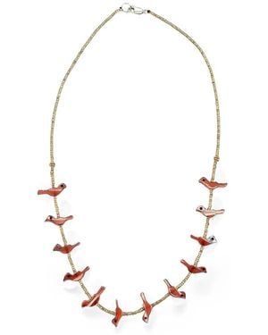 Madison Bird Fetish Necklace - White