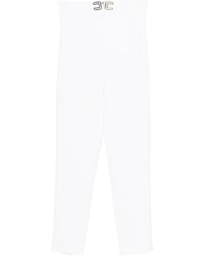 Elisabetta Franchi Pantalon À Taille Haute - White