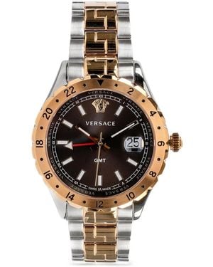Versace Gmt Greca 42Mm Watch - Brown