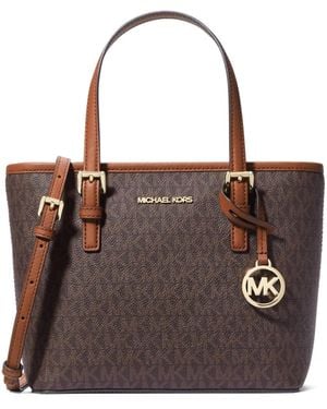 MICHAEL Michael Kors Kleine Jet Set Handtasche Mit Monogramm-Print - Braun