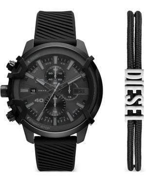 DIESEL Griffed 48Mm Watch And Bracelet Set - Black