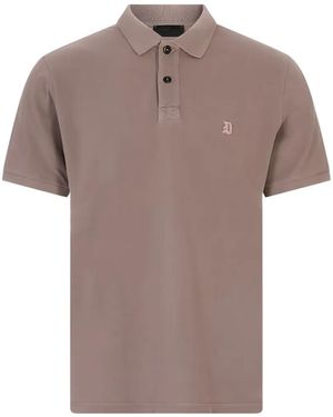 Dondup Logo-Embroidered Piqué Polo Shirt - Grey