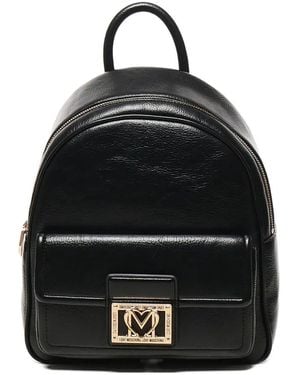 Love Moschino Logo-plaque backpack - Schwarz