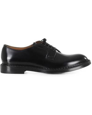 Doucal's Blake Almond-Toe Leather Derby Shoes - Black