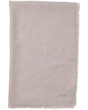 Max Mara Magico Fringed Scarf - Natural