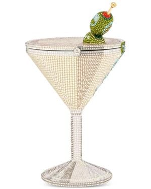 Judith Leiber Martini Crystal-Embellished Clutch Bag - Metallic