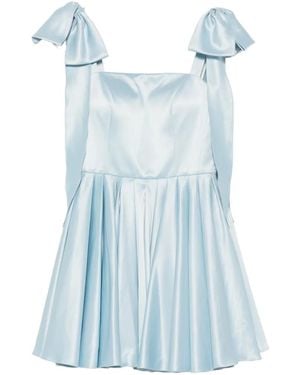 Leen Mougrhabi Reve Bow-Detail Flared Mini Dress - Blue