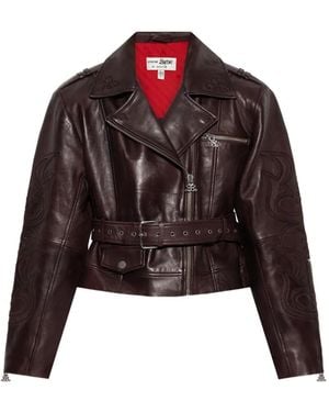 Gestuz X Barbie Leather Jacket - Brown