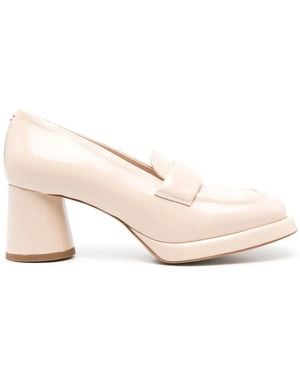 Halmanera Kate 65Mm Leather Court Shoes - Natural