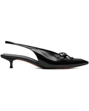 Jacquemus 35Mm Bow-Detail Slingback Court Shoes - Black