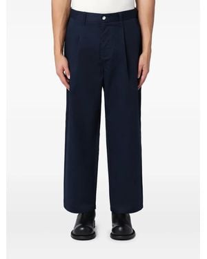 New Amsterdam Pleat-Detail Trousers - Blue