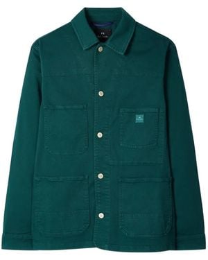 Paul Smith Garment-Dyed Denim Work Jacket - Green