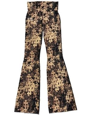 Chrome Hearts Cross-Print Flared Trousers - Brown