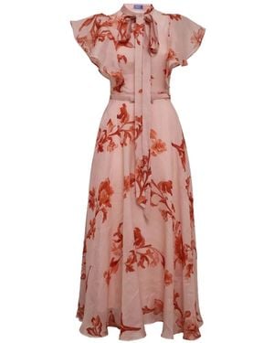 LEO LIN Vestido Elsie Con Motivo Floral De Manga Acampanada - Rosa
