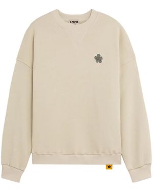 A PAPER KID Cotton Embroidered Logo Sweatshirt - Natural