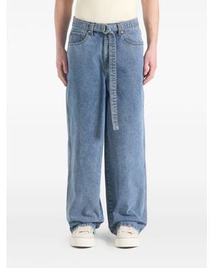 Manière De Voir Adam Wide-Leg-Jeans mit Gürtel - Blau